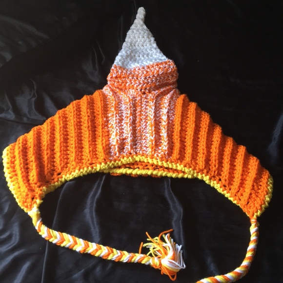 🤍🧡💛Handmade Crochet Candy Corn Hat🤍🧡💛 - Picture 9 of 11